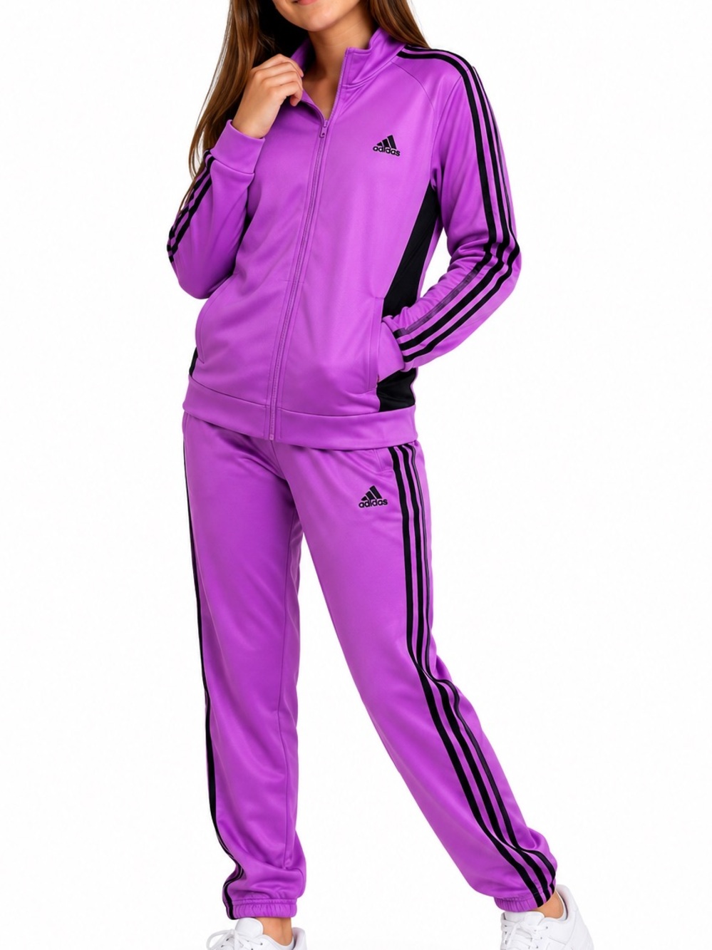 Adidas purple track suit pants & jacket girls XL 16